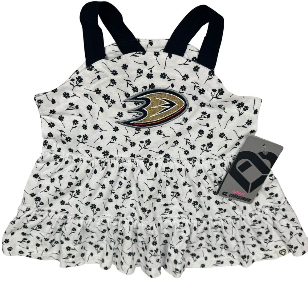 Anaheim Ducks Size 0-3 Months Baby Infant Toddler Girls Dress Embroidered NHL